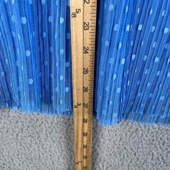 Lane Bryant Blouse Womens 22/24 Blue Polka Dot Knit Sheer Sleeveless Lined - Picture 10 of 11